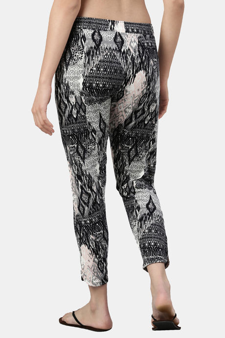 Enamor Viscose Loungewear Bottom - Black Abstract Tribe Aop — image 2